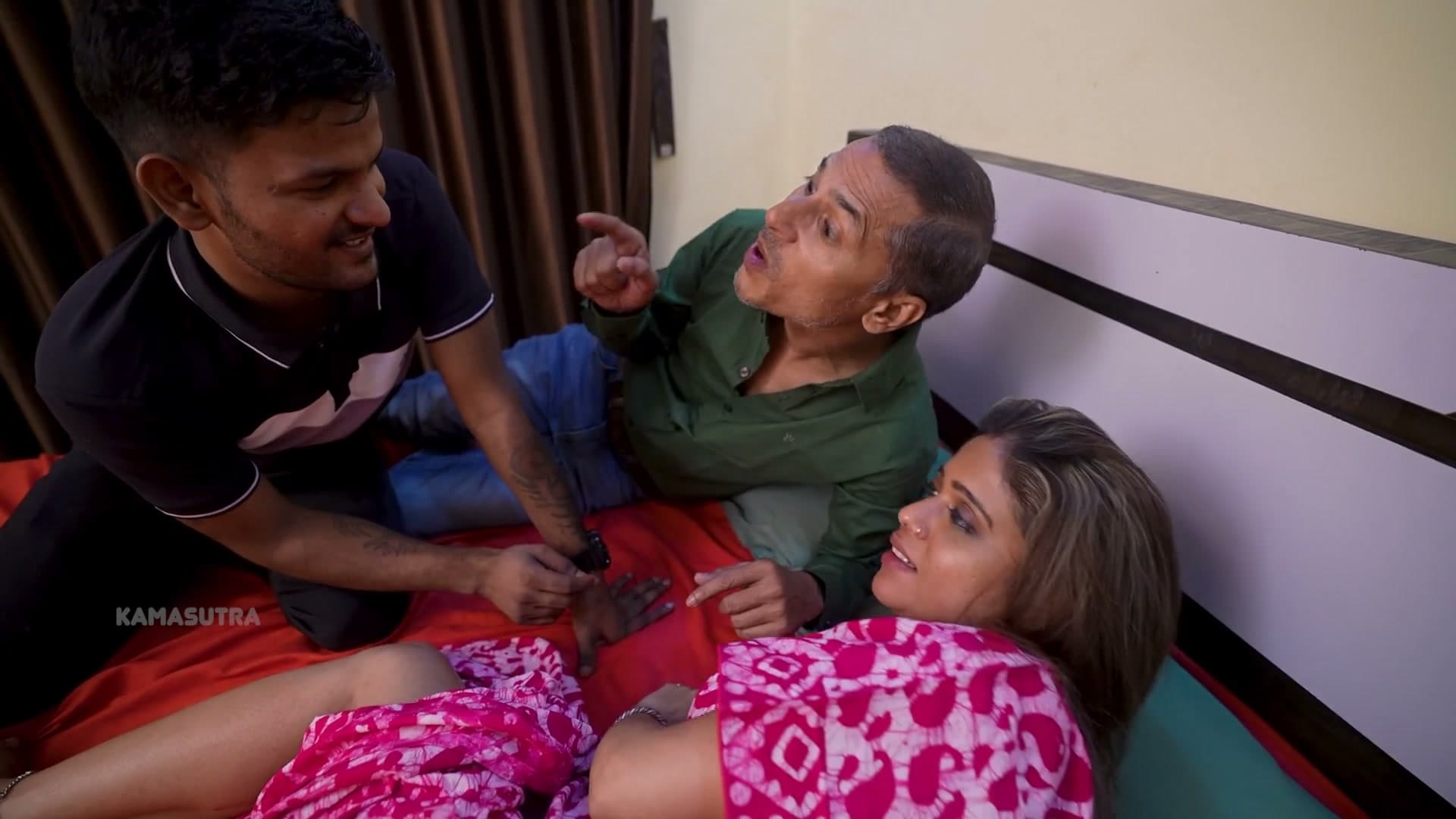 Husband Wife and Stepson in a Real Threesome Hardcore Fucking